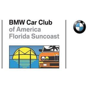 A car club of america logo and an image of the sun.