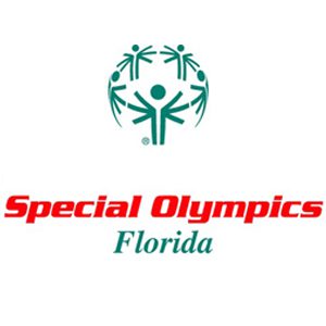 A green and white logo for special olympics florida.