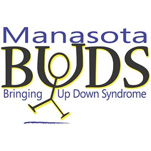 A logo for the manasota buds, bringing up down syndrome.