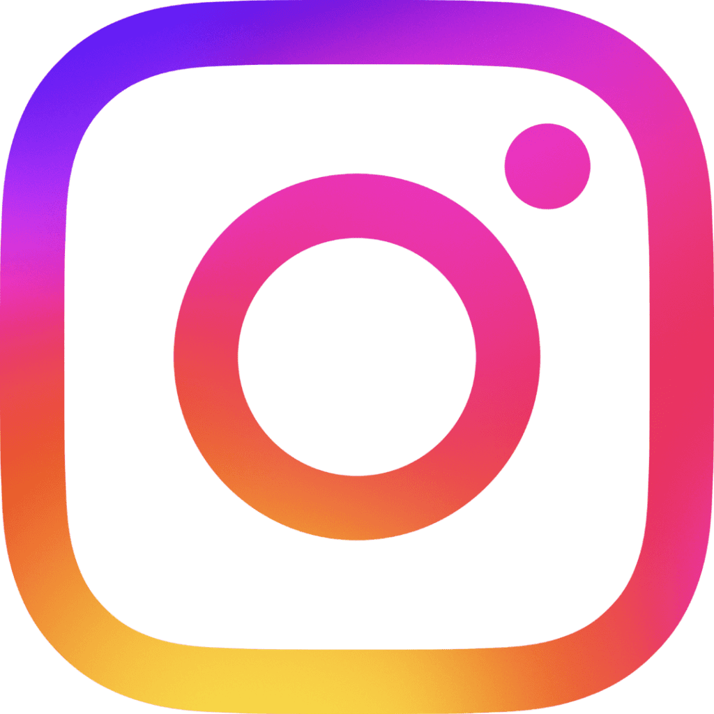 Instagram logo featuring a rounded square camera icon with a gradient color scheme transitioning from pink to yellow to purple.